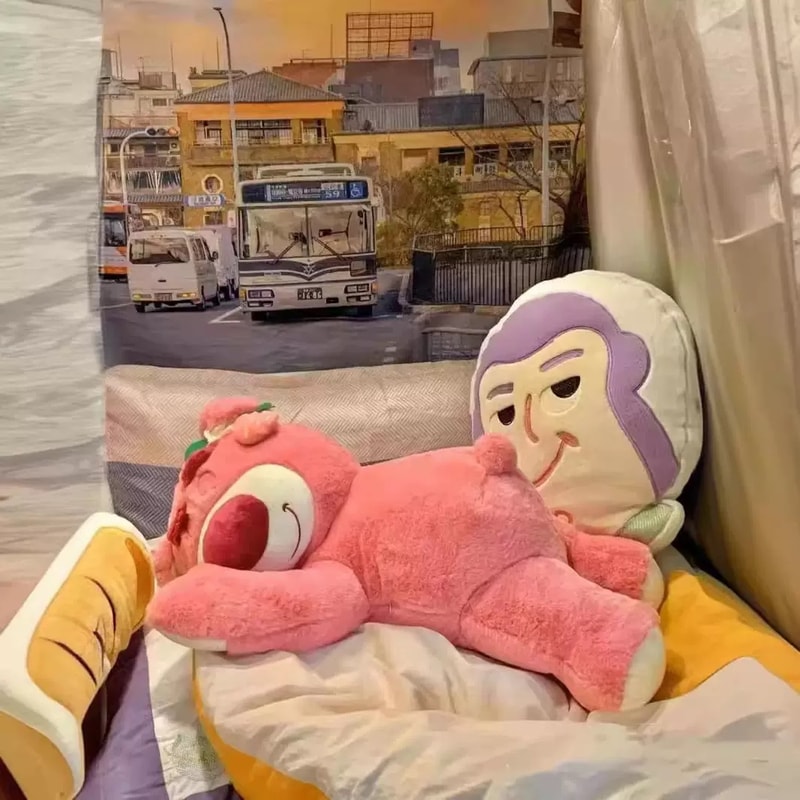 Toy Story Lotso Bear Plush Pillow Soft Strawberry Sofa Stuffed Toy For Kids Girls And Birthdays 1