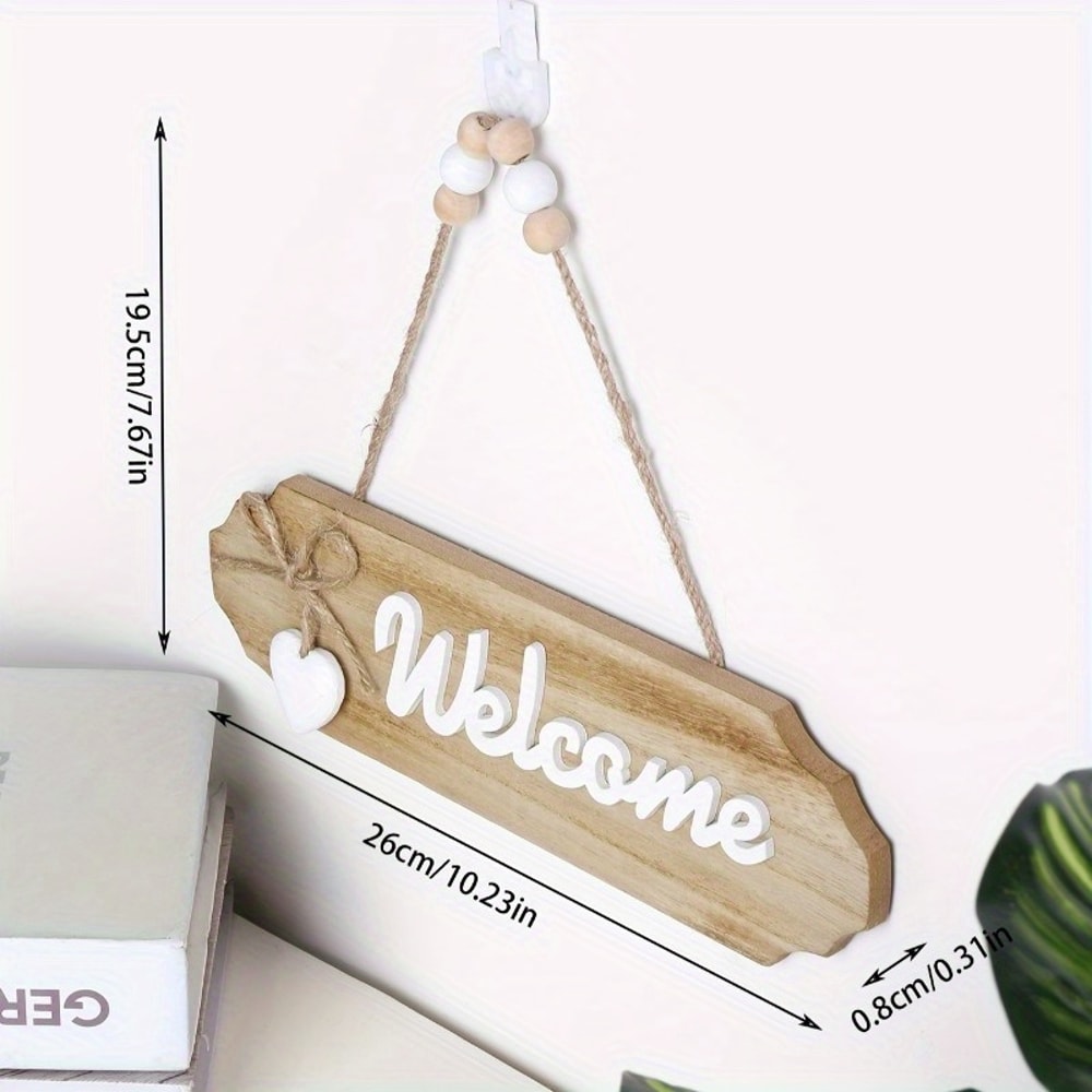 Vintage Welcome Sign With Heart Ornament Home Decor For Kitchen Bathroom And Outdoor Spaces 4