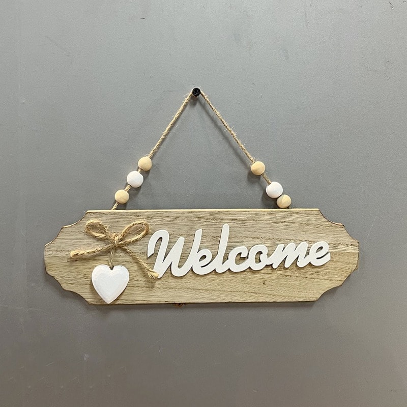 Vintage Welcome Sign With Heart Ornament Home Decor For Kitchen Bathroom And Outdoor Spaces 5