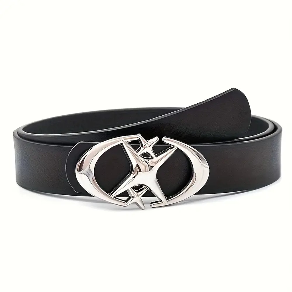 Stylish Oval Cross Metal Buckle Belt Durable Simple Universally Compatible Unisex Gift Idea For Men 3