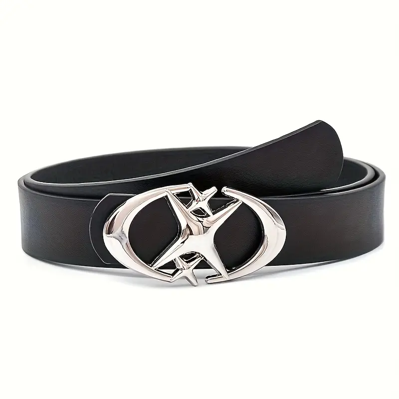 Stylish Oval Cross Metal Buckle Belt Durable Simple Universally Compatible Unisex Gift Idea For Men 3