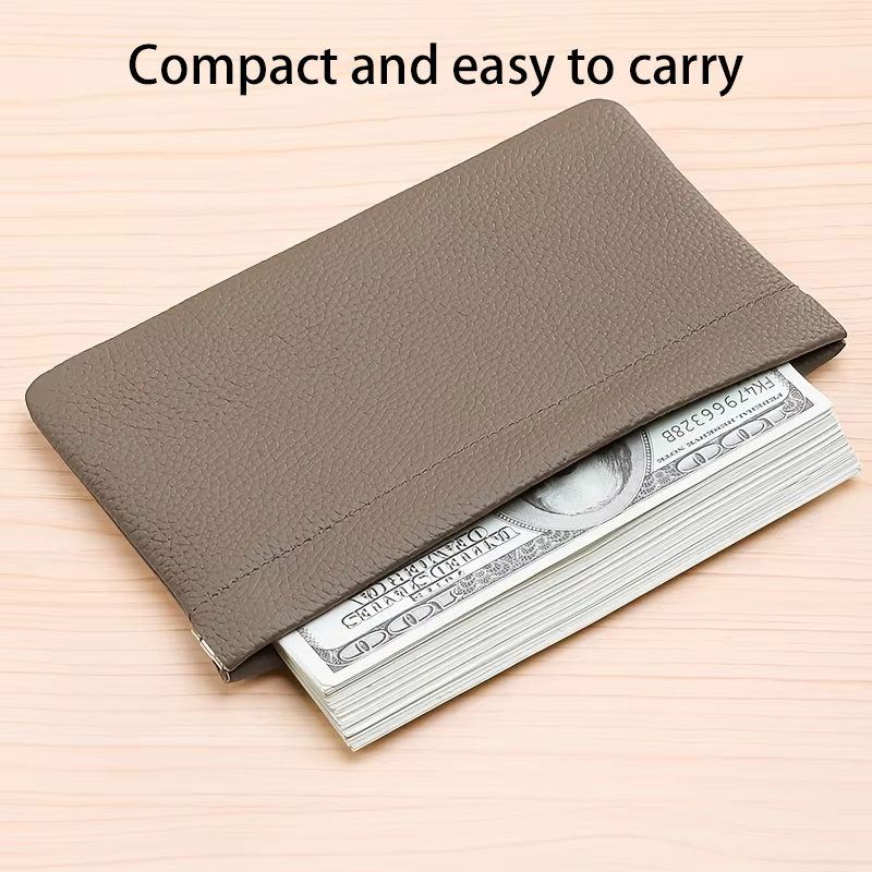 Genuine Cowhide Long Wallet Document Holder Self Closing Versatile Storage For Passport Drivers Li 1