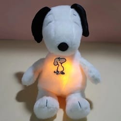 glowing breathing snoopy plush toy calming sleep aid for kids