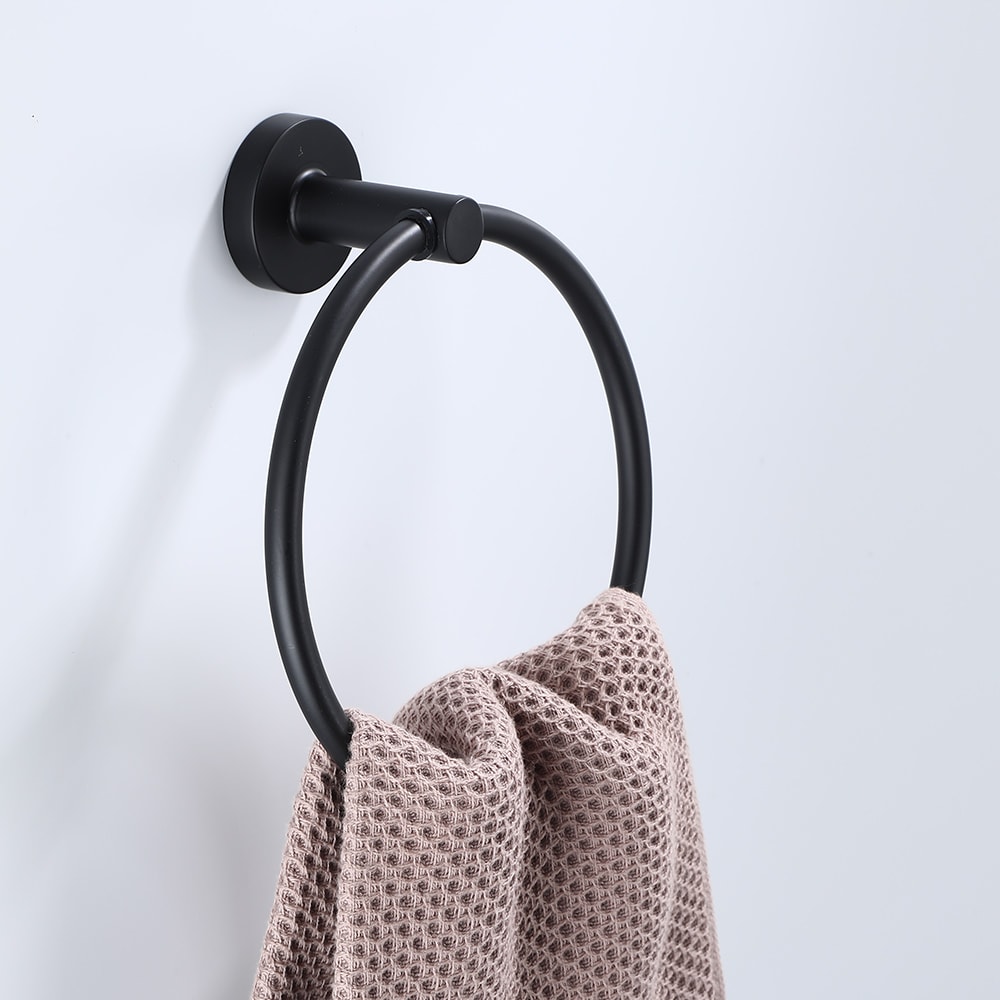Stainless Steel Bathroom Towel Ring Modern Round Hand Towel Holder 3
