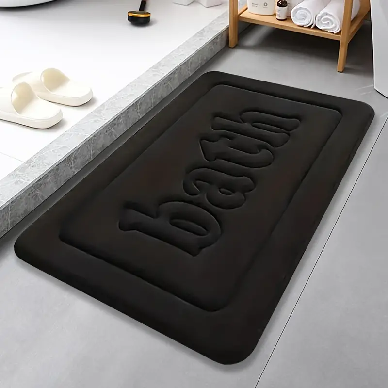 Soft Water Absorbing Bathroom AntiSlip Mat Flannel Fabric Door Mat For Home Decoration 2