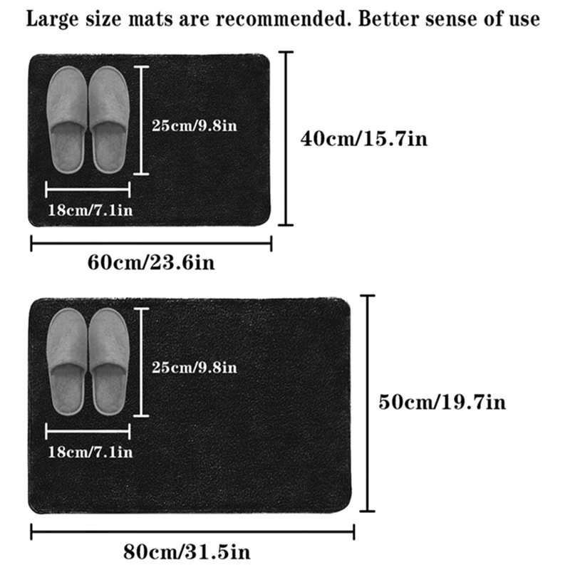 Soft Water Absorbing Bathroom AntiSlip Mat Flannel Fabric Door Mat For Home Decoration 1