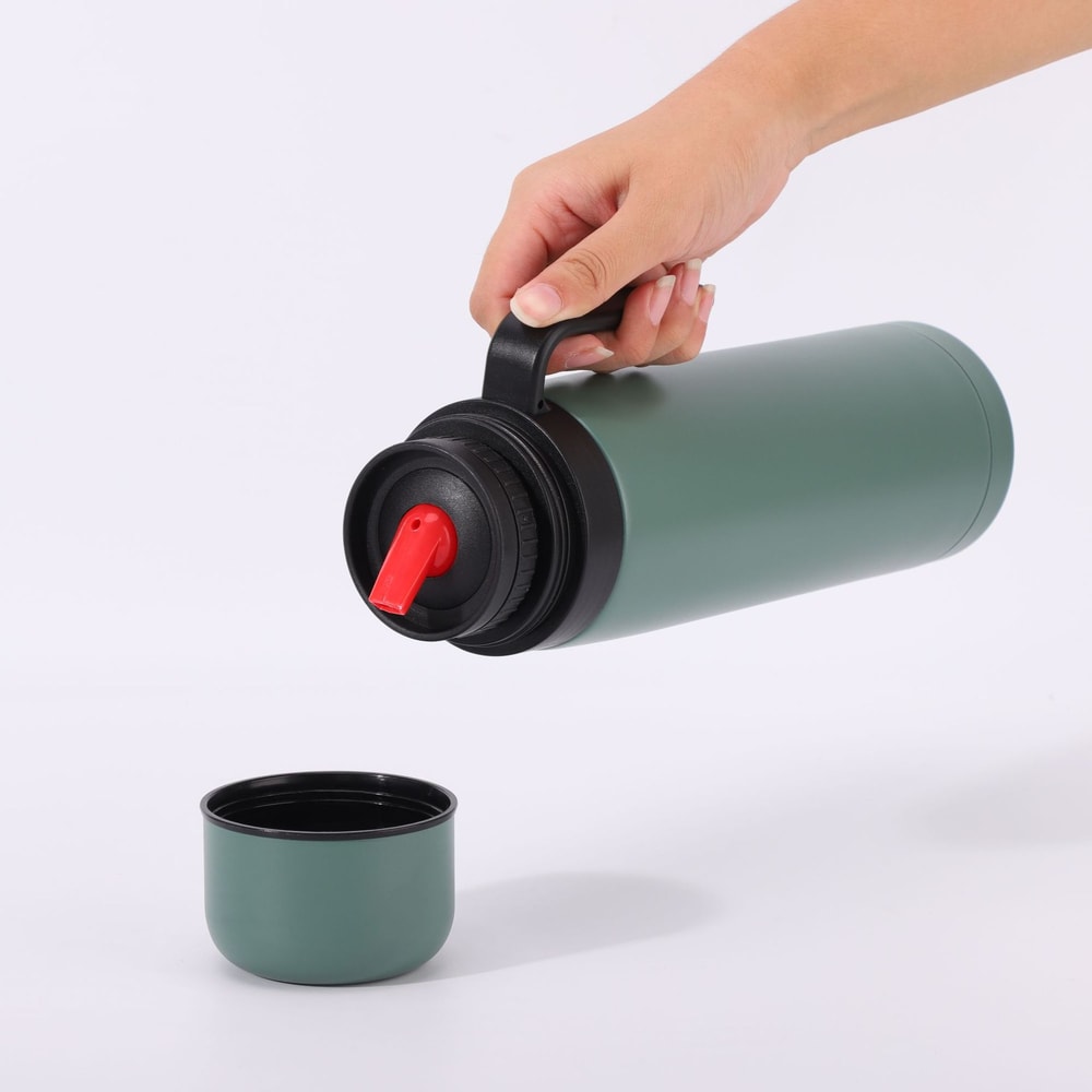 Stainless Steel Insulated Travel Mug With Handle Outdoor Sports Cup For Hot Cold Drinks 0