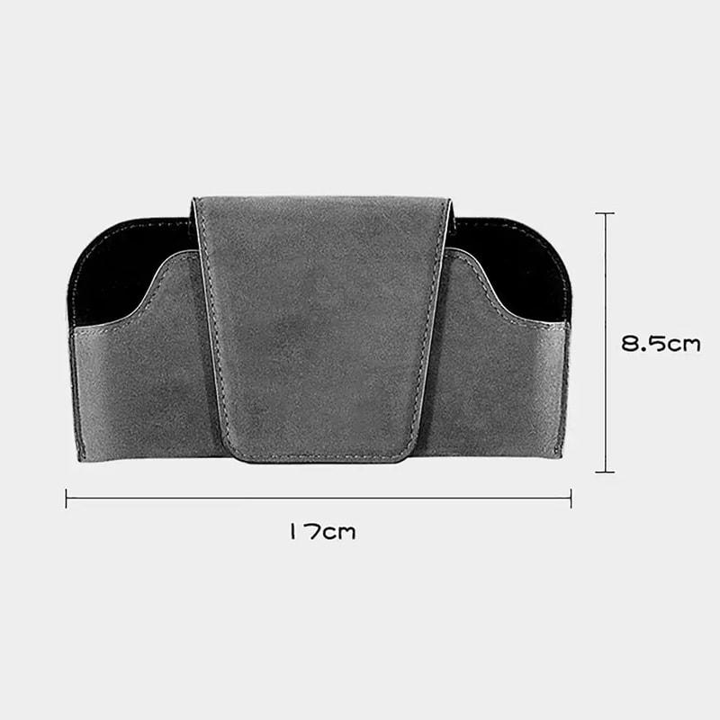 Cowhide Car Storage Box Multifunctional Sun Visor Glasses Holder Wear Resistant Auto Sunglasses Org 4