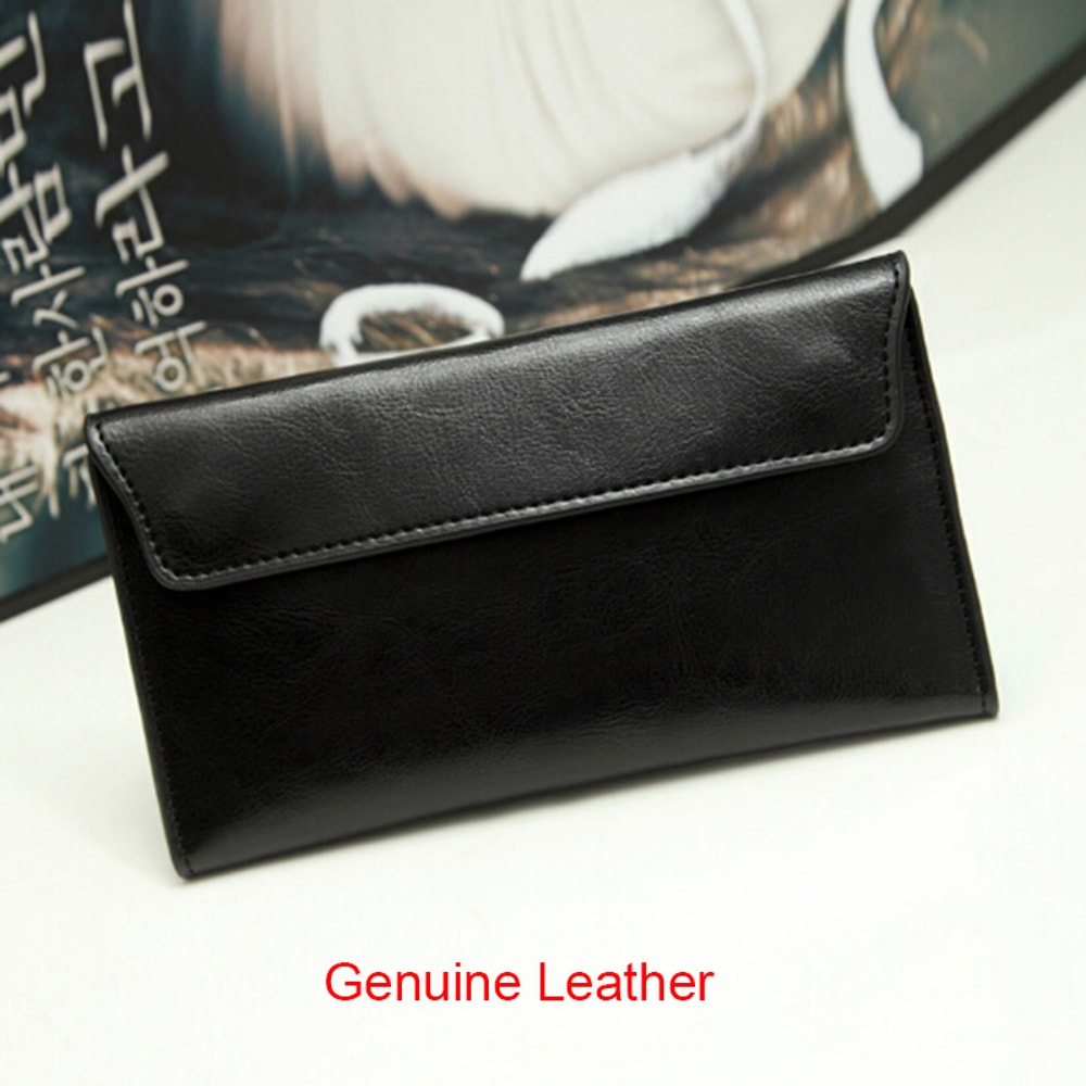 Slim Genuine Leather Wallet For Women Luxury Design Long Clutch With Card Holder And Coin Purse 1