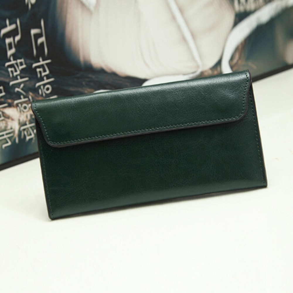 Slim Genuine Leather Wallet For Women Luxury Design Long Clutch With Card Holder And Coin Purse 5
