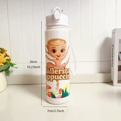 italian brainrot cartoon water bottle fun outdoor sports cup for active lifestyles