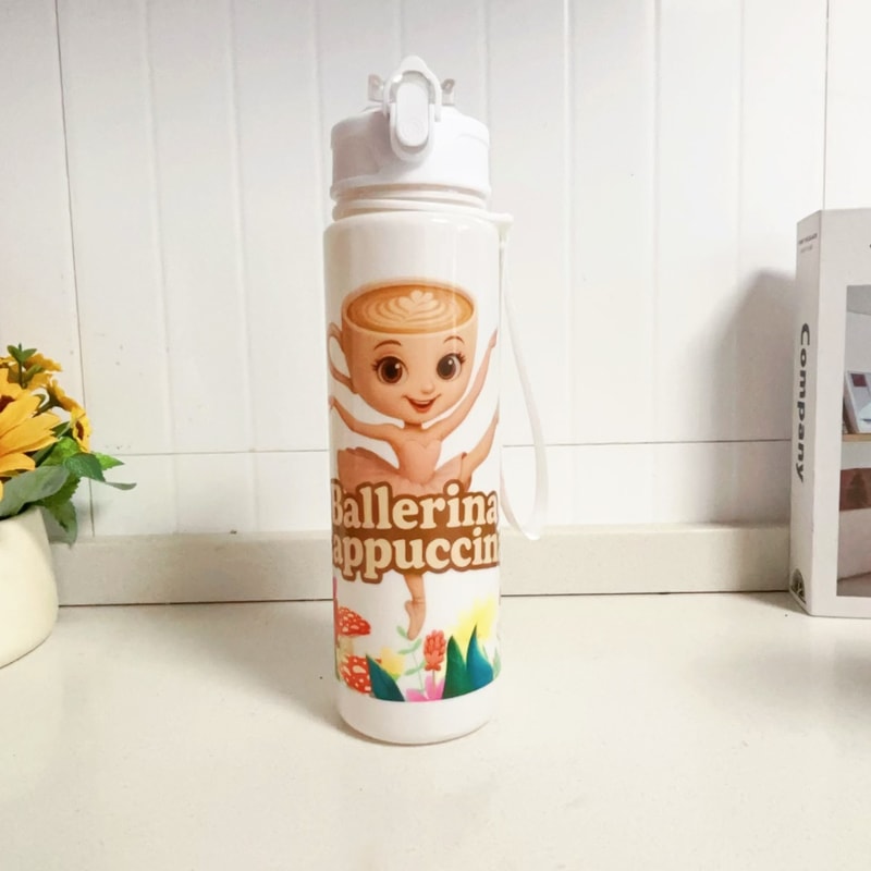 Italian Brainrot Cartoon Water Bottle Fun Outdoor Sports Cup For Active Lifestyles 4