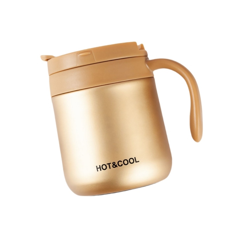 Premium Stainless Steel Insulated Coffee Mug With Handle Large Capacity Wide Mouth Office Travel Cu 1