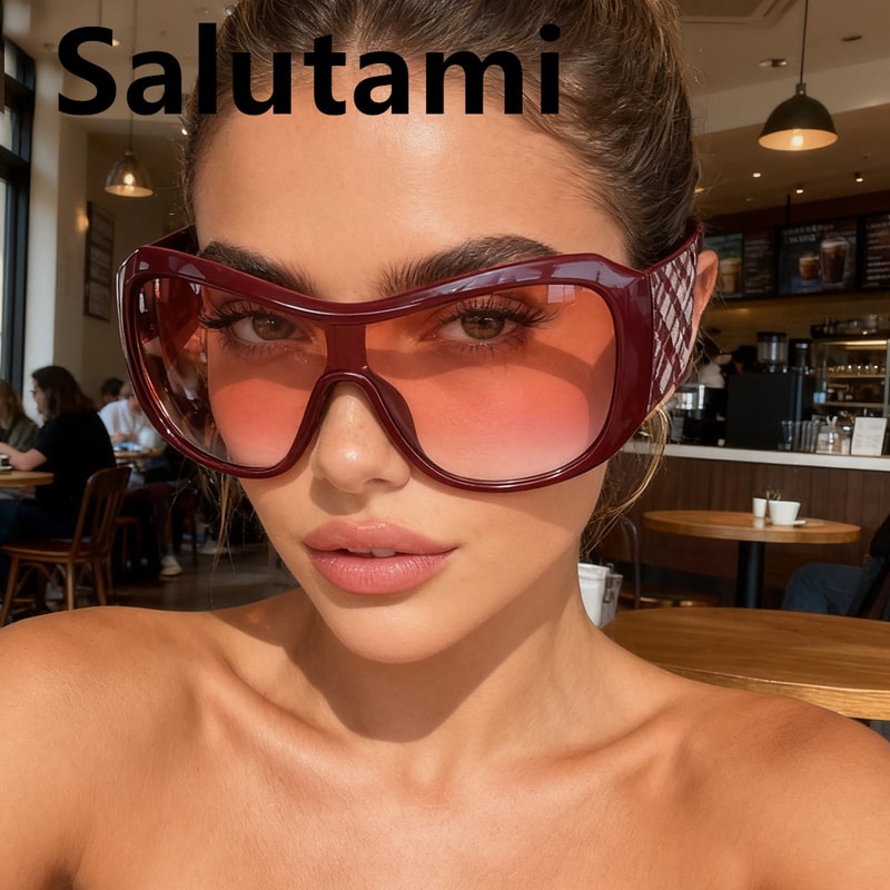 Oversized Vintage Square Sunglasses For Women And Men Stylish Gradient Shield Shades For Driving An 1