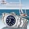Luxurious Stainless Steel Mens Analog Quartz Watch Waterproof Diving Watch With Luminous Dial 4