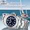 Luxurious Stainless Steel Mens Analog Quartz Watch Waterproof Diving Watch With Luminous Dial 4