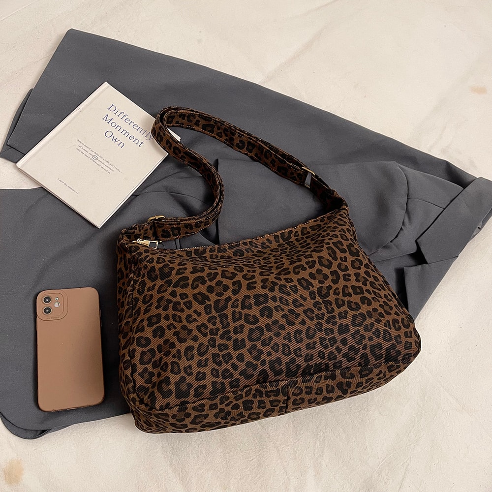 Trendy Casual Leopard Print Crossbody Bag For Women Large Capacity Shoulder Bag For Outings Commut 2