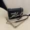 Fashionable Solid Color Crossbody Shoulder Bag With Metal Logo ChainLink Strap 3