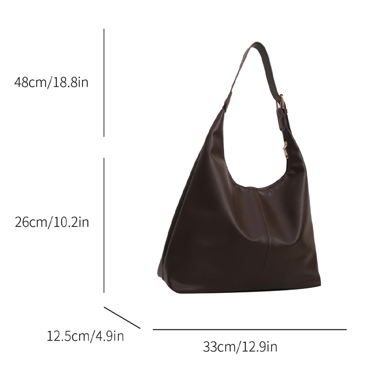 Trendy Casual Soft PU Womens Handbag Large Capacity Shoulder Bag For Commute Shopping Retro Tote D 1