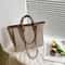 Fashionable Canvas Tote Bag With Chain And Zipper Large Capacity Womens Shoulder Bag For Commuter S 5