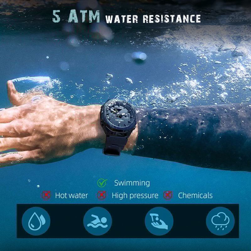 Mens Military Digital Watch Waterproof Stopwatch Sports Watch With World Time Function 3