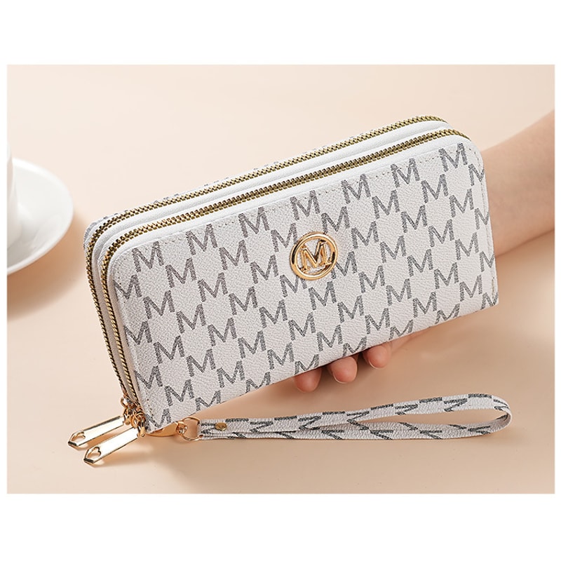 Double Zipper Wallet For Women And Men Stylish Long Coin Purse Cards Holder Wristlet Clutch And Mon 2