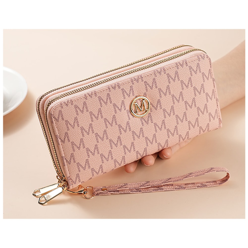 Double Zipper Wallet For Women And Men Stylish Long Coin Purse Cards Holder Wristlet Clutch And Mon 4