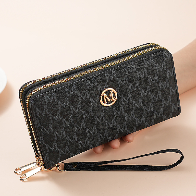 Double Zipper Wallet For Women And Men Stylish Long Coin Purse Cards Holder Wristlet Clutch And Mon 5