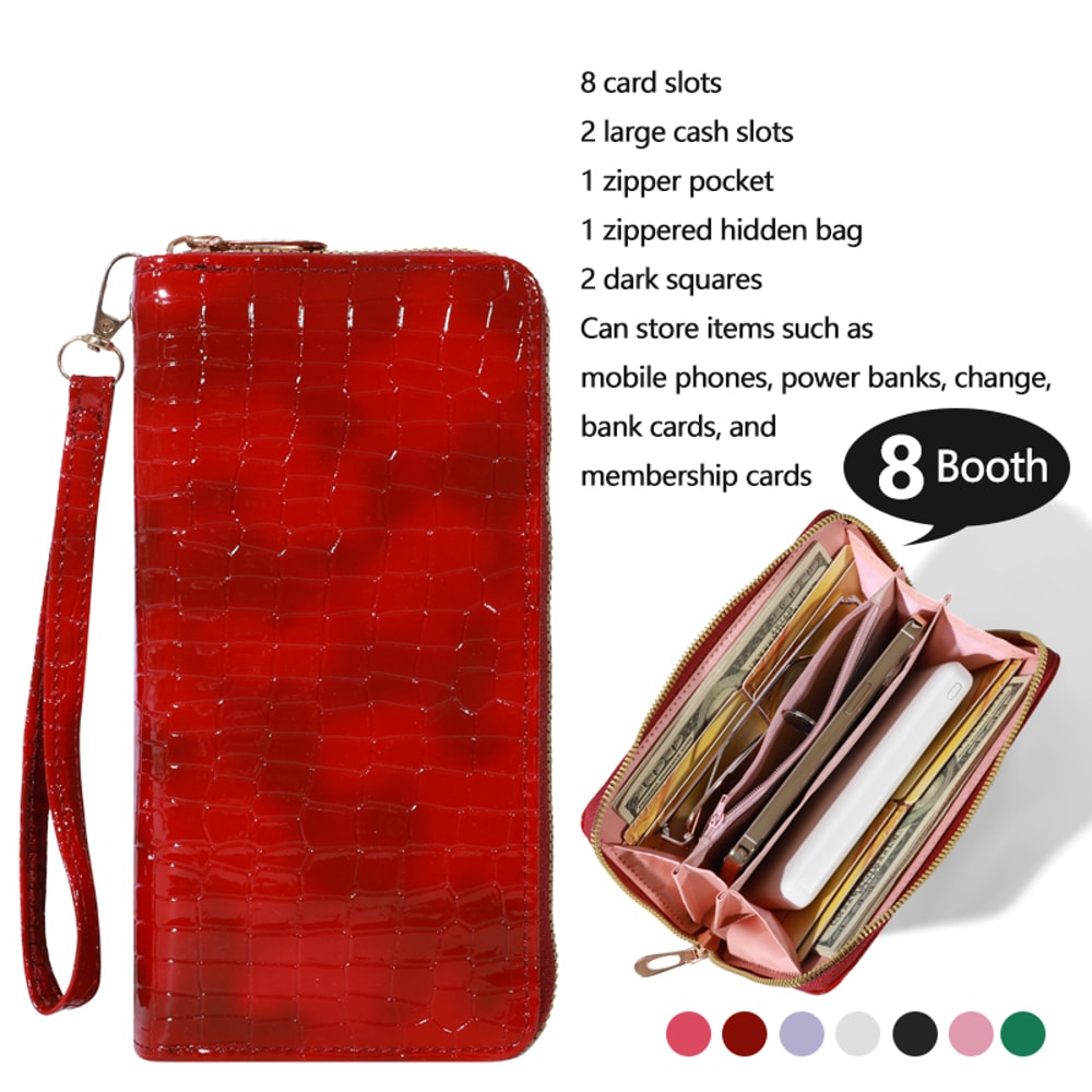 Elegant Large Capacity Wallet Clutch Purse With Zipper Multiple Card Holder Slots And Compartments 1