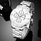 Mens Stainless Steel Quartz Watch Sleek Silver Design Ideal for Business & Sports
