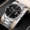 Mens Stainless Steel Quartz Watch Sleek Silver Design Ideal for Business & Sports
