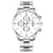 Mens Stainless Steel Quartz Watch Sleek Silver Design Ideal for Business & Sports