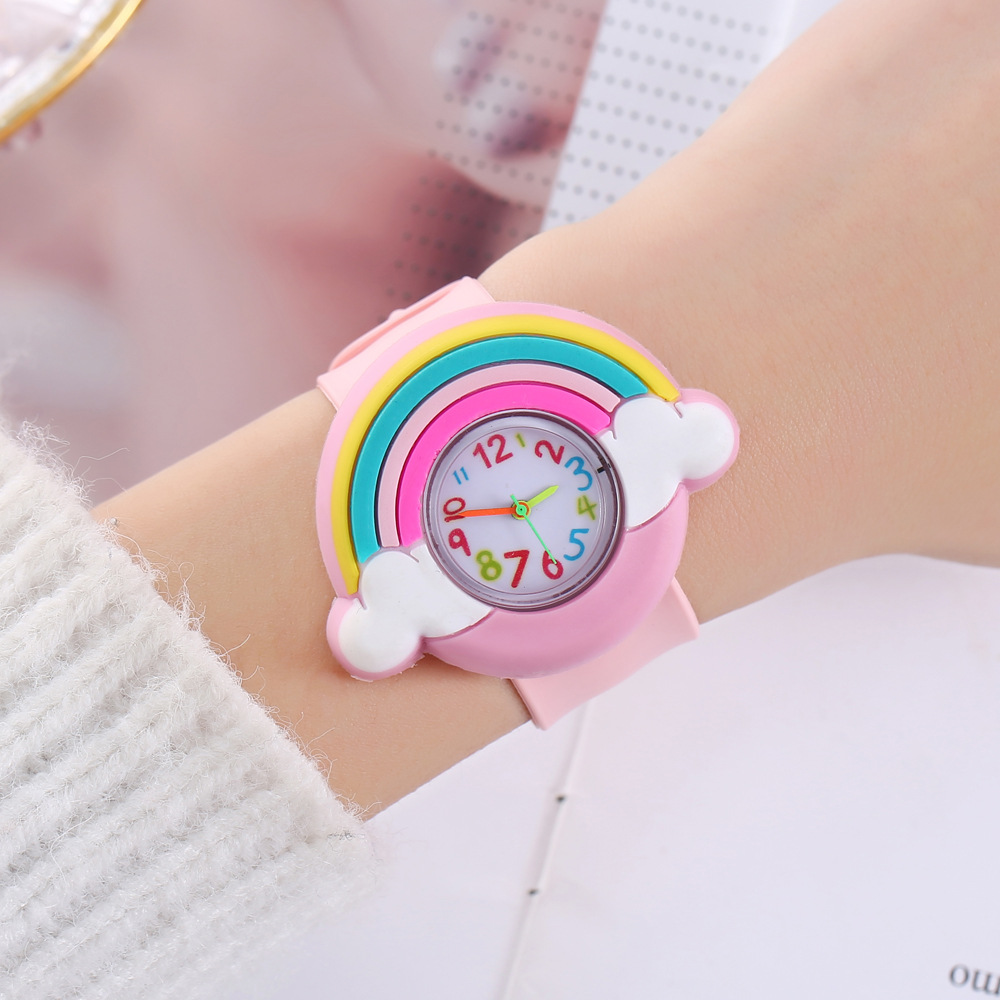 Rainbow Cloud Silicone Band Childrens Watch Cute Cartoon Quartz Watch For Boys Girls 4
