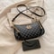 Vintage Style PU Leather Crossbody Bag Gold Letter Tote Synthetic Leather Shoulder Purse 1