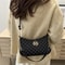 Vintage Style PU Leather Crossbody Bag Gold Letter Tote Synthetic Leather Shoulder Purse 0