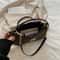 Vintage Style PU Leather Crossbody Bag Gold Letter Tote Synthetic Leather Shoulder Purse 3