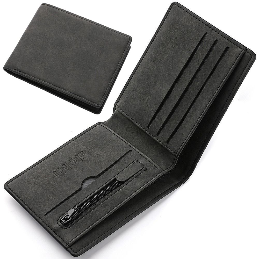 PU Leather Travel Wallet Lightweight Short Card Holder For Men Compact Durable And Stylish Purse 0
