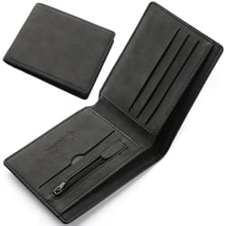 pu leather travel wallet lightweight short card holder for men compact durable and stylish purse