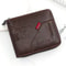 Mens Zipper Wallet PU Wax Oil Skin Coin Purse Short Card Holder For Men 0
