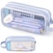 Large Mesh Pencil Case Double Layer Transparent Pencil Pouch Handheld Multifunctional Cosmetic Bag 1