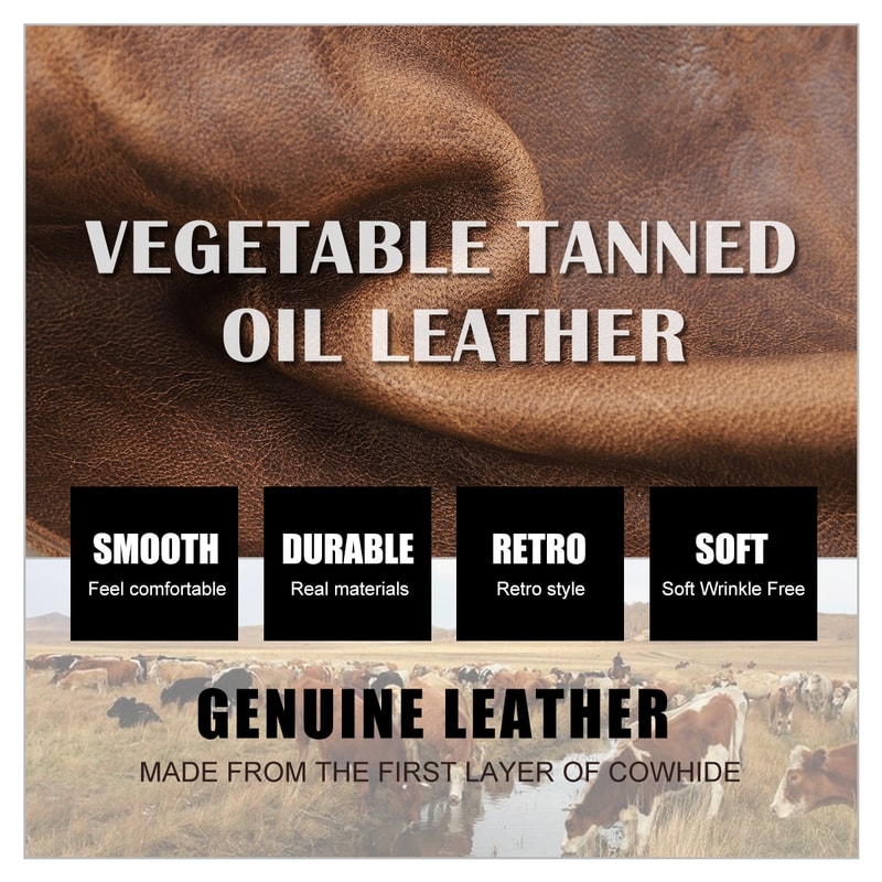 Genuine Leather Trifold Wallet For Men Vintage Crazy Horse Leather Wallet With Zip Coin Pocket 2