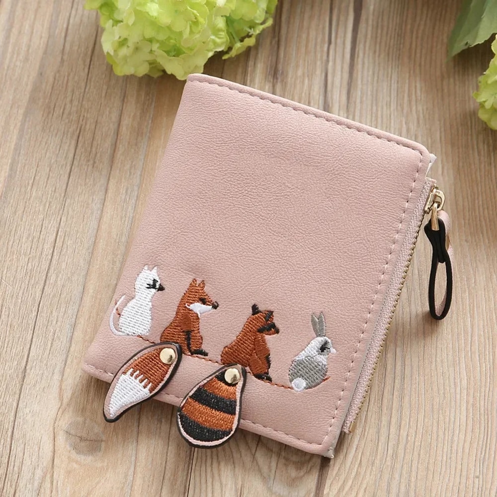 Lovely Cartoon Animal Leather Wallet Small Coin Purse Card Holder For Women Girls 5
