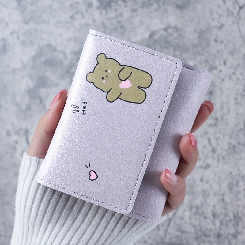 Fashionable Cartoon Leather Wallet Multifunctional Card Holder For Women Kids And Students Cute Co 1