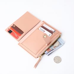 ultra thin womens wallet stylish compact card holder & small clutch for students and everyday use