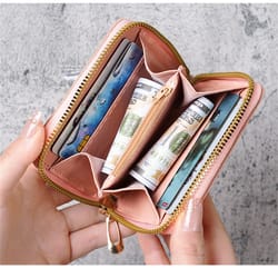 cute cartoon mini wallet large capacity portable zipper coin purse for students