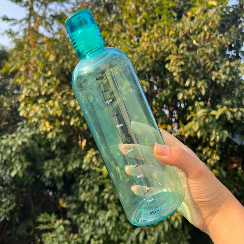 Elegant Leakproof Water Bottle With Time Scale Stay Hydrated Daily Lightweight Portable For Fitnes 2