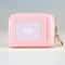 Pink Quilted Womens Wallet Stylish Coin Purse With Zipper Closure 1