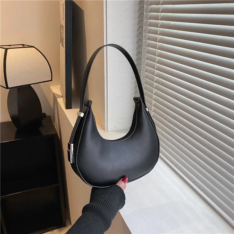 Fashion Luxury Design Leather Hobo Shoulder Bag For Women Small Clutch Handbag Underarm Purse Trave 3