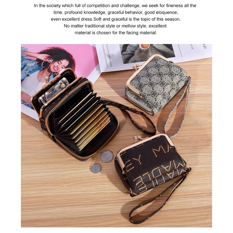 Large Capacity Womens Wristlet Wallet With Floral Print And Multi Card Organizer 1