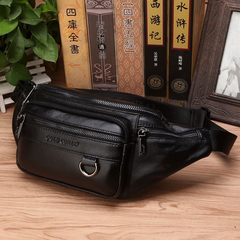 Vintage Genuine Leather Waist Bag For Men Travel Crossbody Sling Fanny Pack 3
